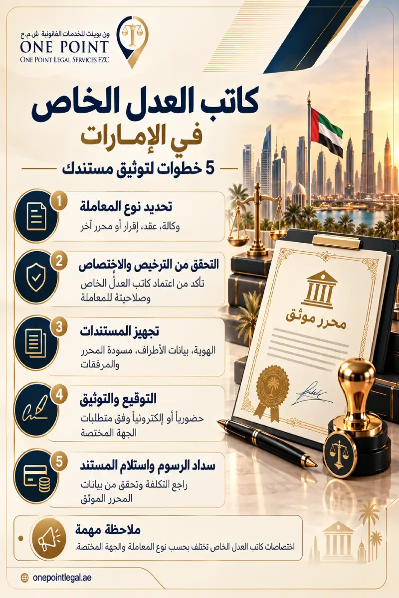 كاتب العدل الخاص في الإمارات – خطوات توثيق المستندات والتحقق من الترخيص